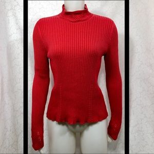 C&B Grapefruit Red Ribbed Beautifully Designed Top